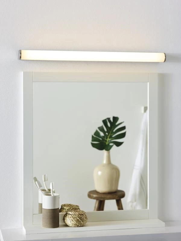 Lucide JASPER - Miroir lumineux Salle de bains - LED - 1x16W 3000K - IP44 - Chrome Dépoli - ambiance 1